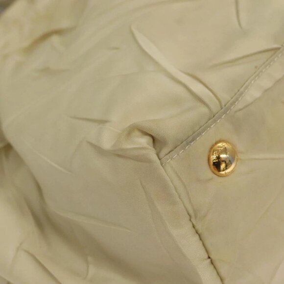 PRADA Hand Bag Nylon Beige Gold Auth 129942 - Picture 5 of 16